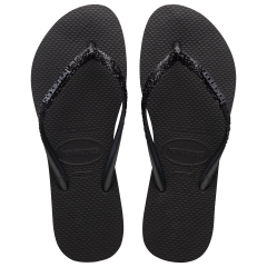 Slim Glitter II Black Dark Grey Kadın Terlik