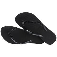 Slim Glitter II Black Dark Grey Kadın Terlik