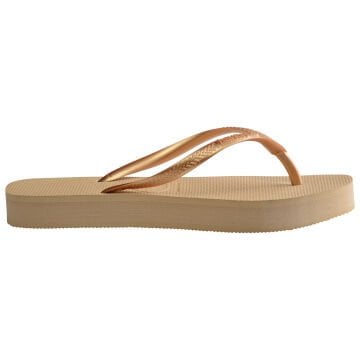 Slim Flatform Gold Kadın Terlik