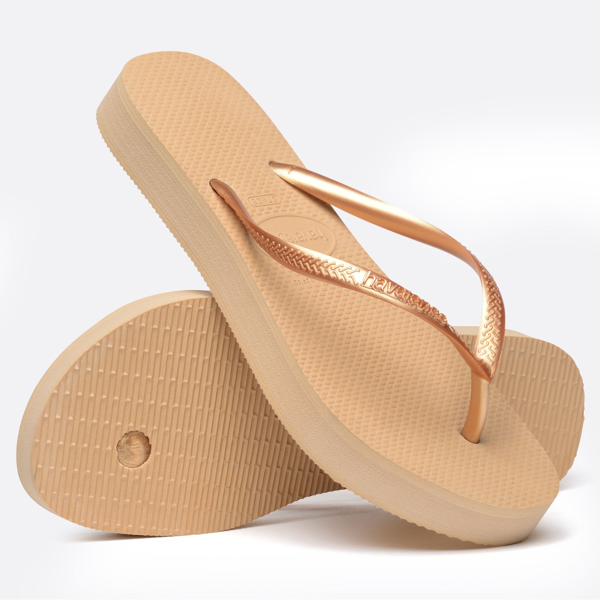 Slim Flatform Gold Kadın Terlik