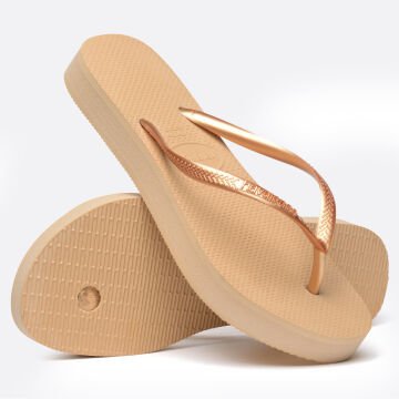Slim Flatform Gold Kadın Terlik