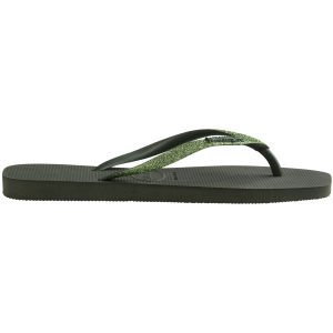 Slim Square Glitter Olive Green Kadın Terlik