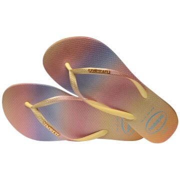 Slim Gradient Sunset Yellow Pixel Kadın Terlik 35-36