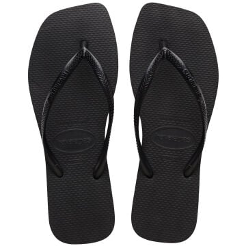 Slim Square Siyah Kadın Terlik