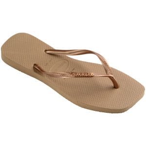 Slim Square Logo Metallic Rose Gold