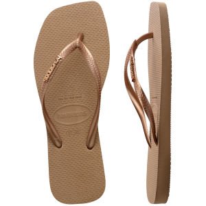 Slim Square Logo Metallic Rose Gold