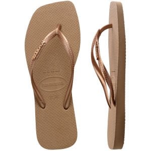 Slim Square Logo Metallic Rose Gold