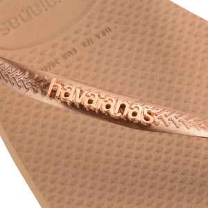 Slim Square Logo Metallic Rose Gold