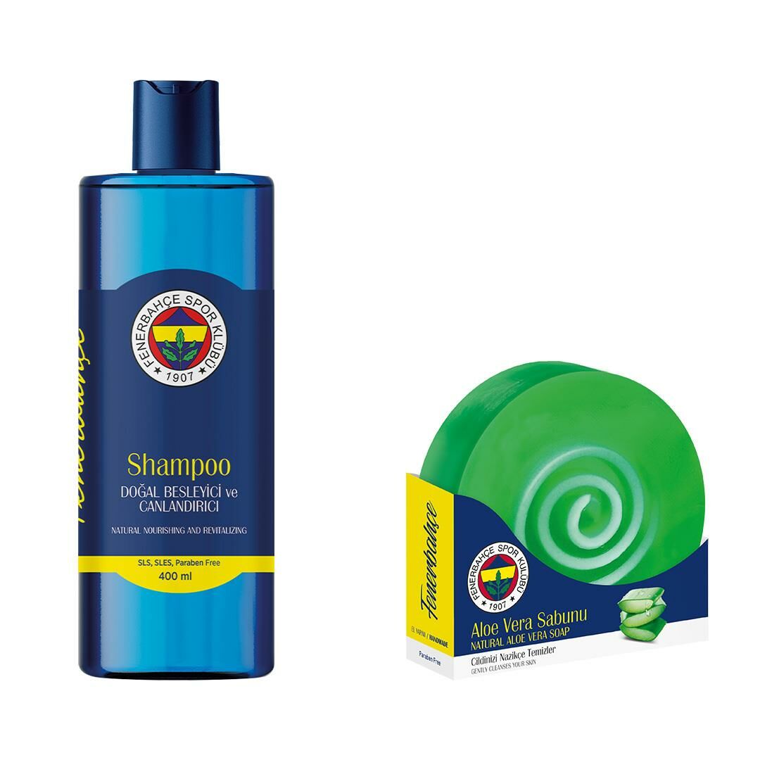 Fenerbahçe Doğal Besleyici ve Canlandırıcı Şampuan 400 ml + Doğal Aloe Vera Sabunu 150 G