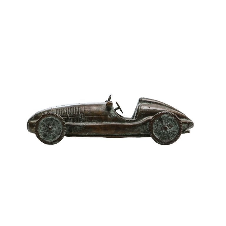 AGED BRONZE RACE CAR