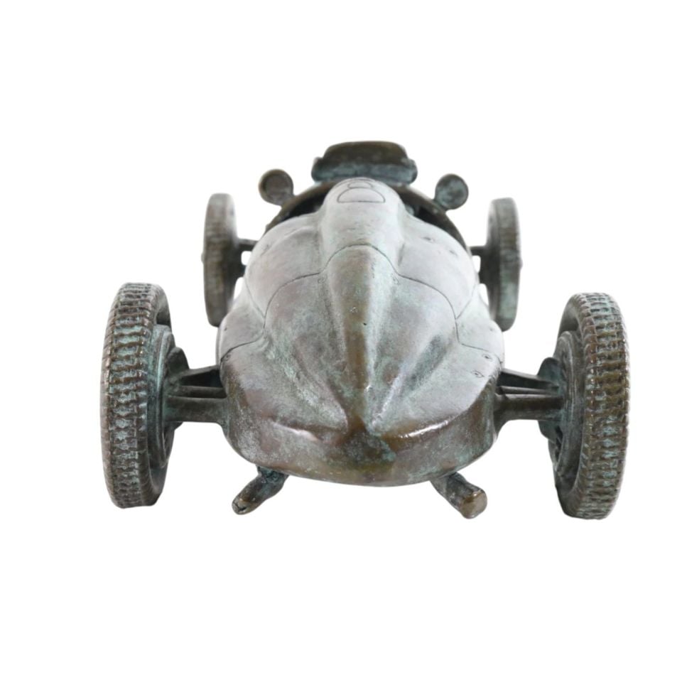 AGED BRONZE RACE CAR
