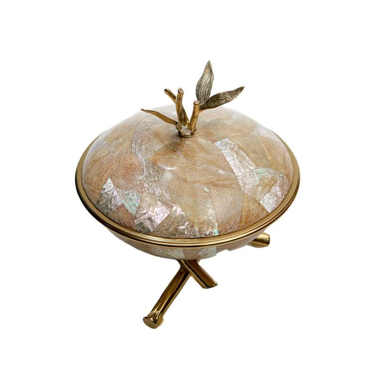 MOTHER-OF-PEARL BRASS BOX