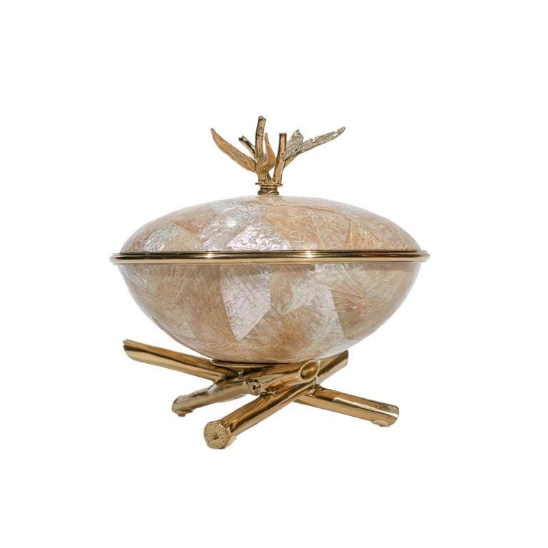 MOTHER-OF-PEARL BRASS BOX