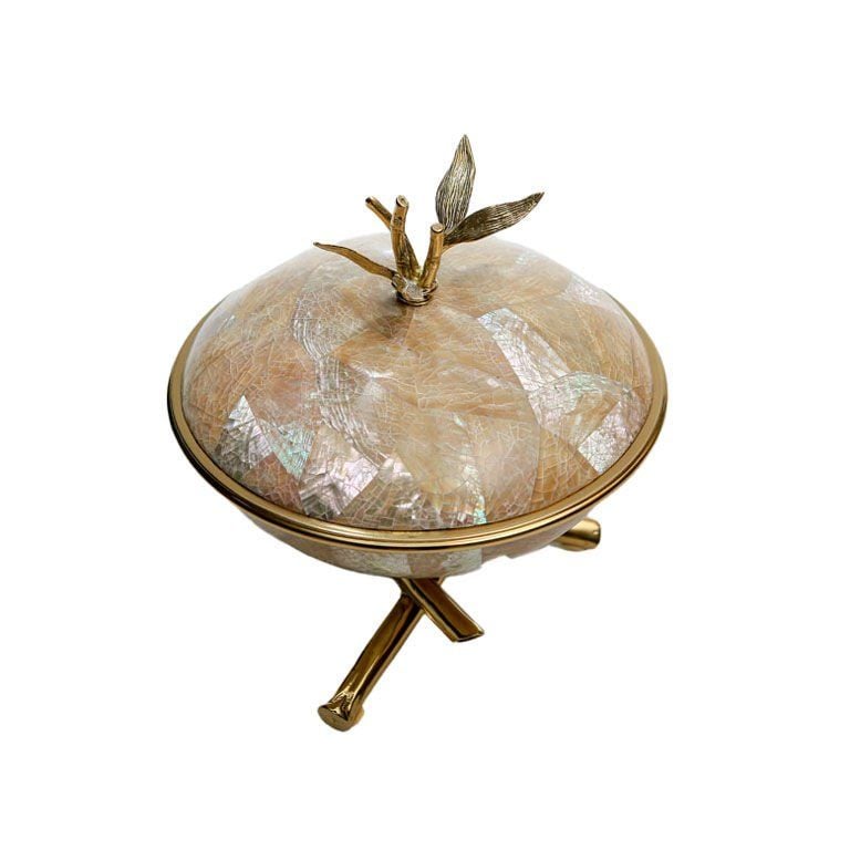 MOTHER-OF-PEARL BRASS BOX