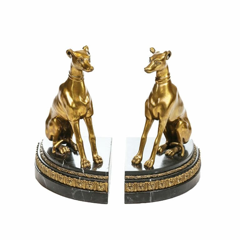 REGENCY BRASS GREYHOUND BOOKEND