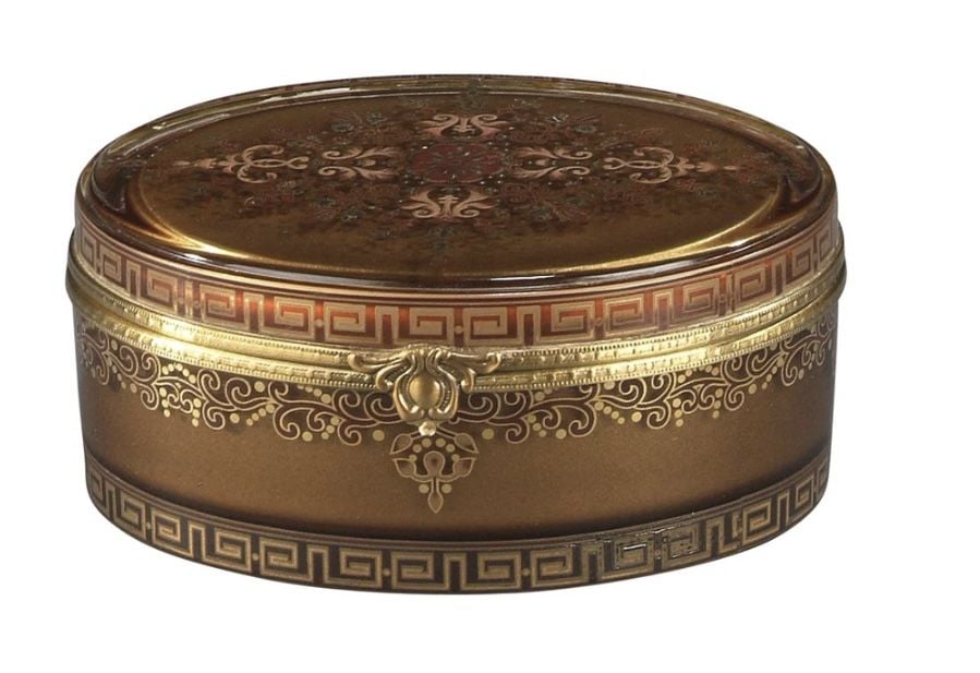 GOLD-LEAF LIDDED GLASS BOX