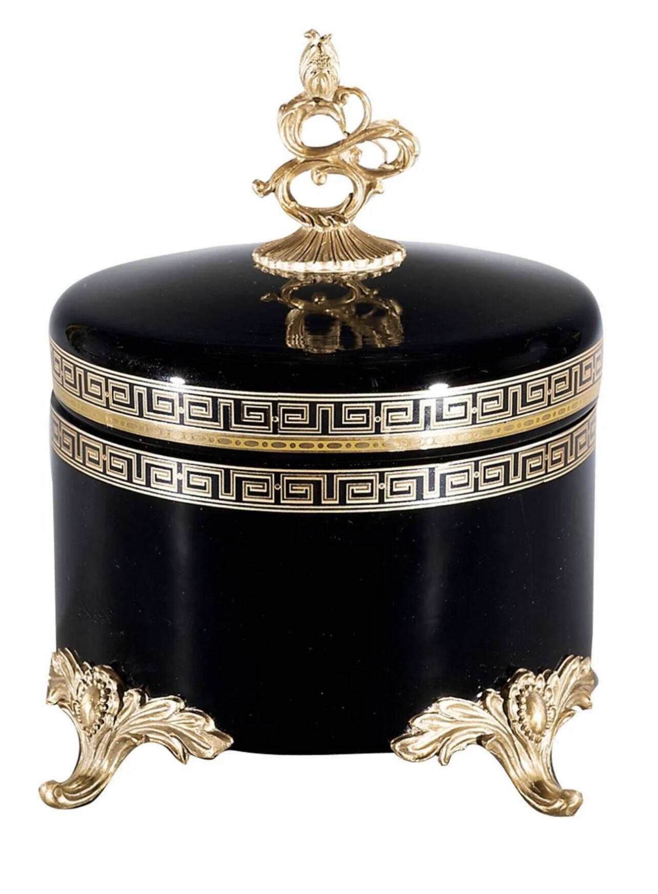 BLACK BOX WITH BRASS INLAY