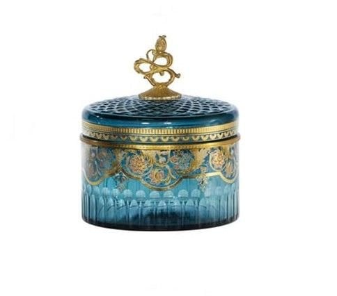 BRASS-INLAID LIDDED BOX