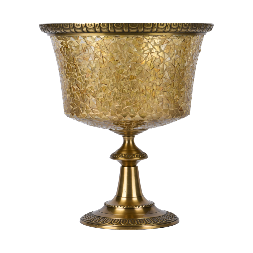 BROKEN GLASS-GOLD VASE