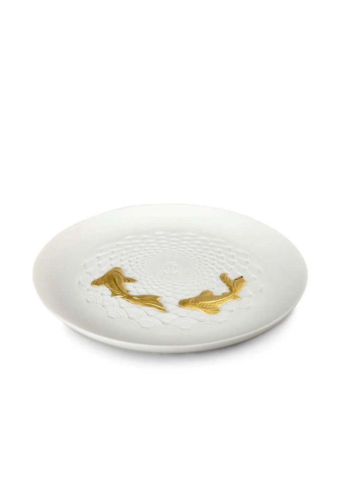 KOI PLATE GOLDEN LUSTER