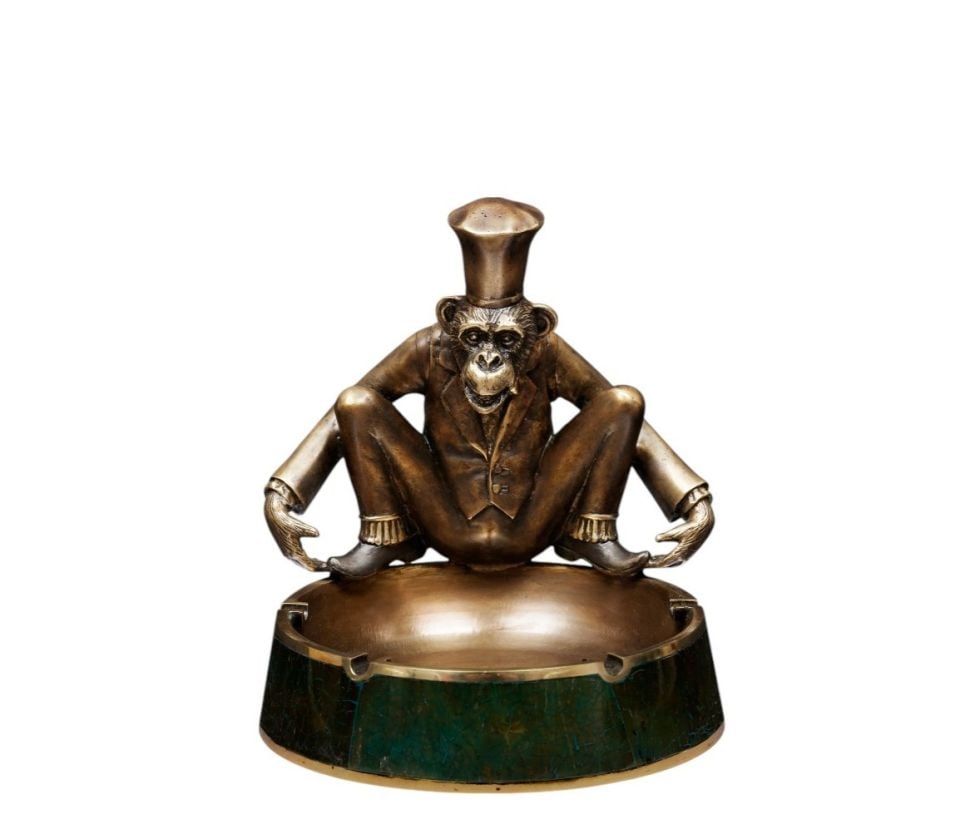 BRASS CHIMPANZEE ASH TRAY