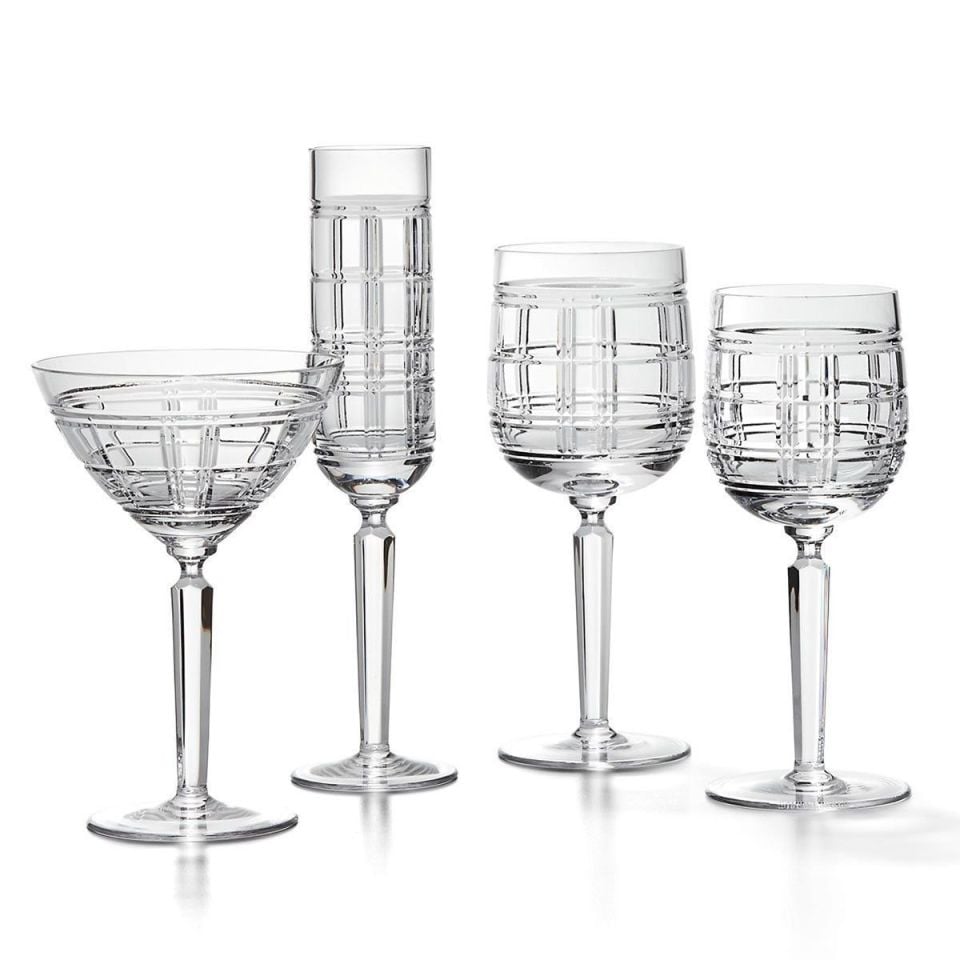 Hudson Plaid Red Wine Glass