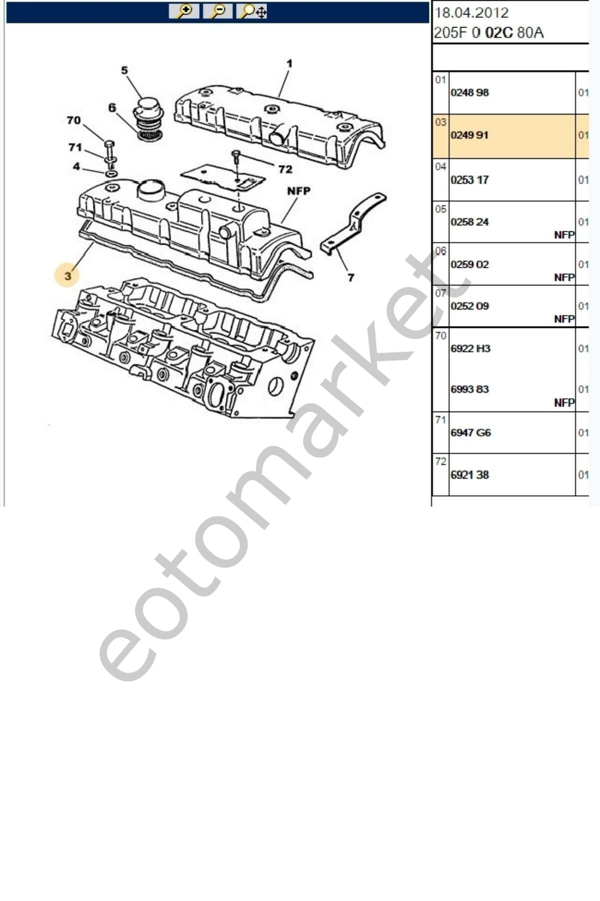 Üst Kapak Contası Partner Boxer (12438-712594200-024991)