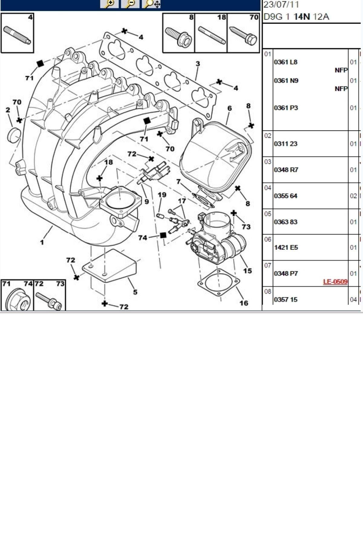 Emme Manifold Contası 106 306 TU5JP (0348E5)