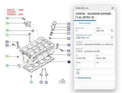 Silindir Kapak Conta Std Escort Mondeo Clx 1.6 Zetec ( RYL 349010N - 938M 6051 AA )