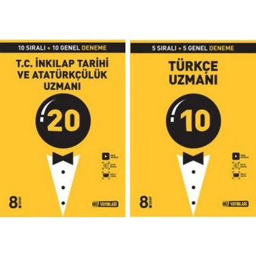 HIZ 8.SINIF TC. INKILAP UZMANI + TÜRKÇE UZMANI DENEME SETİ 2 KİTAP