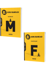 HIZ 8.SINIF MATEMATİK + FEN BİLİMLERİ SORU BANKASI 2 KİTAP