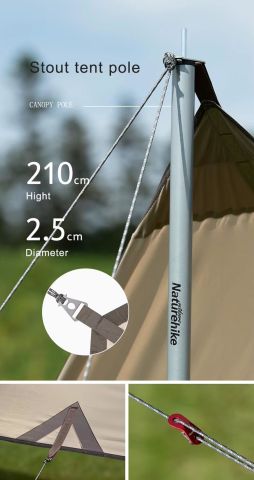Naturehike Hexagon Glamping 3x4.8 mt Tarp [Güneş ve Rüzgar Koruma Tentesi]