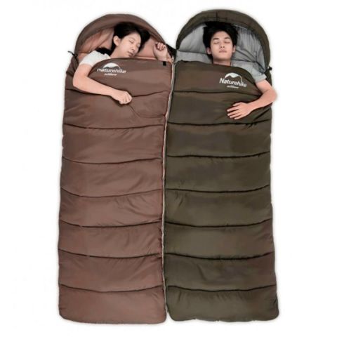 Naturehike U250 Zarf Tarzı Kapüşonlu Uyku Tulumu -10°C Kahverengi - Left