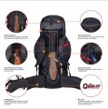 QuickUP Hiking Sırt Çantası 65 Litre - SİYAH