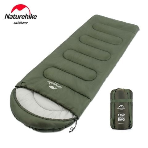 Naturehike Y150L Kapüşonlu Pamuklu Uyku Tulumu -6°C Yeşil - Right