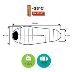 Trimm Battle -23°C Ultralight Uyku Tulumu - 195, Yeşil