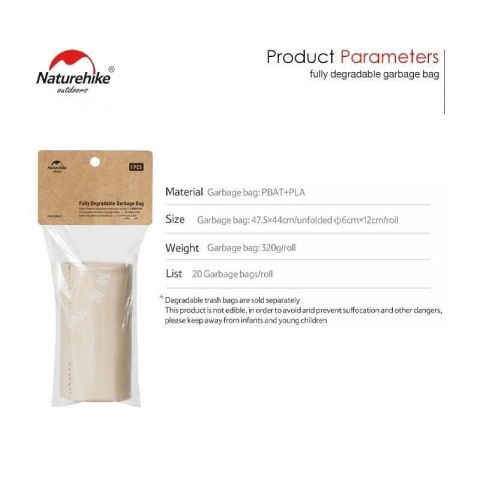 Naturehike Biyolojik 3 Katlı Parçalanabilir Çöp Torbası [PBAT + PLA]
