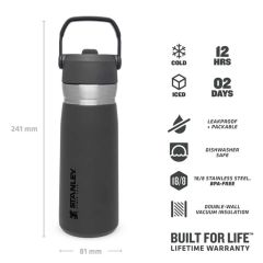 Stanley GO Iceflow Pipetli Paslanmaz Çelik Soğuk Su Termosu 0.65 LT Fume