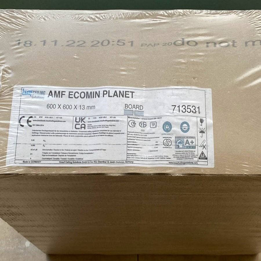 AMF Ecomin Planet, plafond suspendu Knauf Rockwool