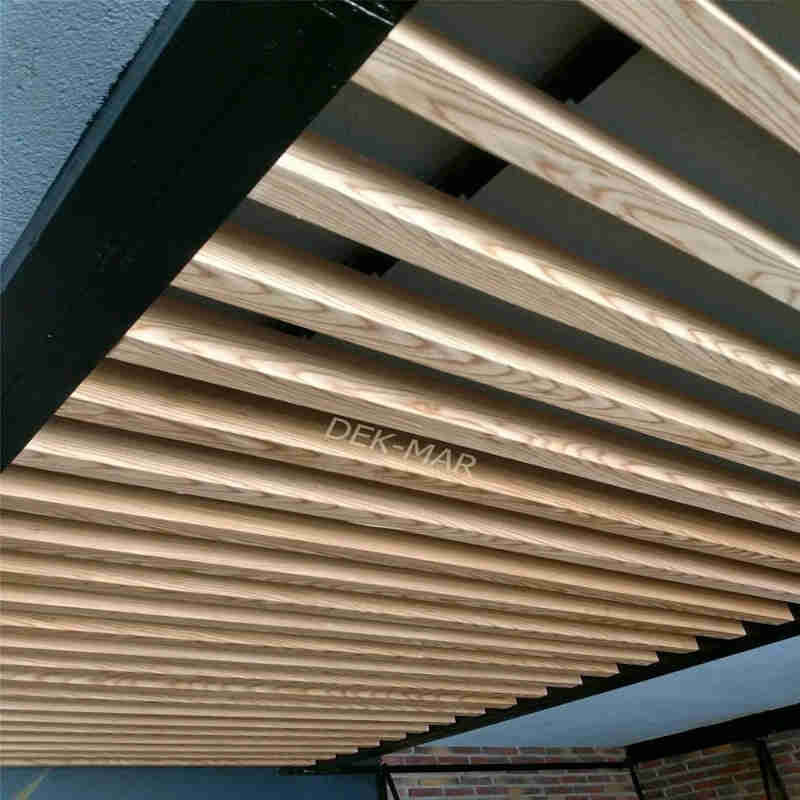 wood baffle ceiling