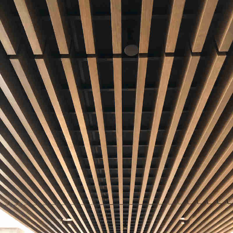 wood baffle ceiling DekMar Construction