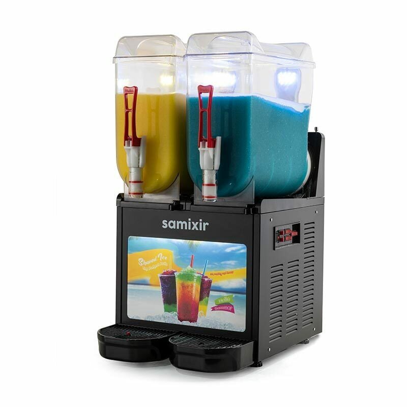 Samixir Allure Twin Ice Slush Granita ve Soğuk Meyve Suyu Dispenseri, 12+12 L, Siyah, SLUSH24.BA