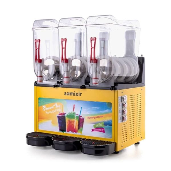 Samixir Ice Slush Triple Meyve Suyu Dispenseri, 12+12+12 L, Sarı, SLUSH36.YA