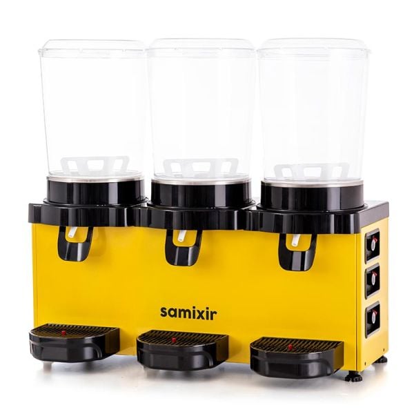 Samixir Panaromik Triple Soğuk İçecek Dispenseri, 10+10+10L, Sarı, MMM30.AY