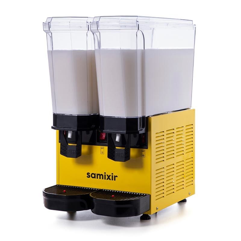 Samixir Klasik Twin Soğuk İçecek Dispenseri, 20+20 L, Karıştırıcılı, Sarı, 40.MMY