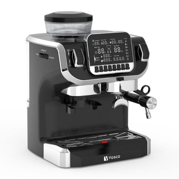 Vosco Öğütücülü Espresso Kahve Makinesi, 1 Gruplu, Siyah VST-520ECS