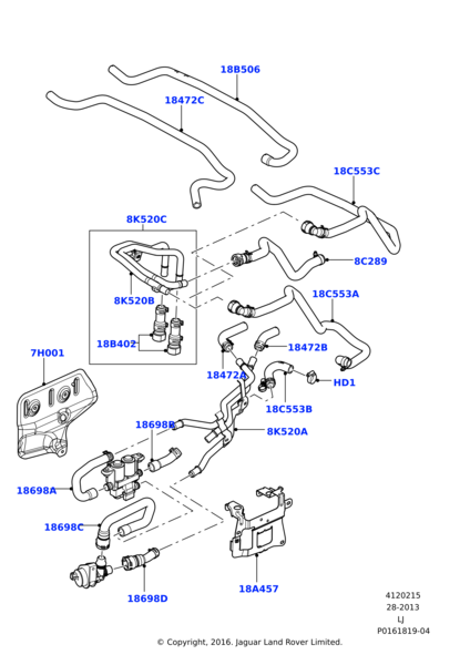 JHB501200 - KALORİFER HORTUM(3.0/4.4 VOGUE) - Land Rover