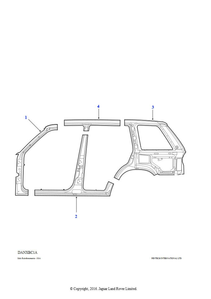 ALR7423 - ORTA DİREK ÜST SACI-SOL RR-95 - Land Rover