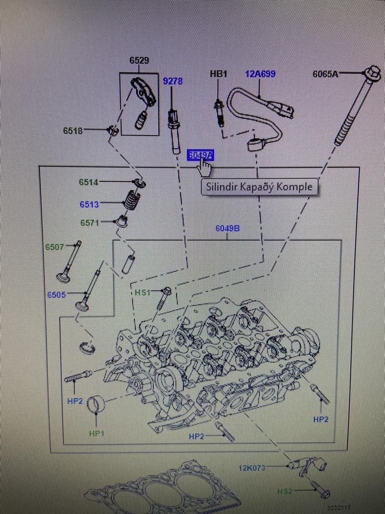 1311303 - SİLİNDİR KAPAĞI SOL (2.7) - Land Rover