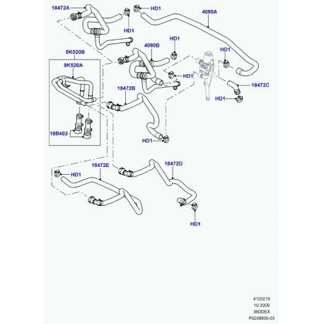 LR014678 - KALORİFER SU HORTUMU (3.6 VOGUE) - Land Rover